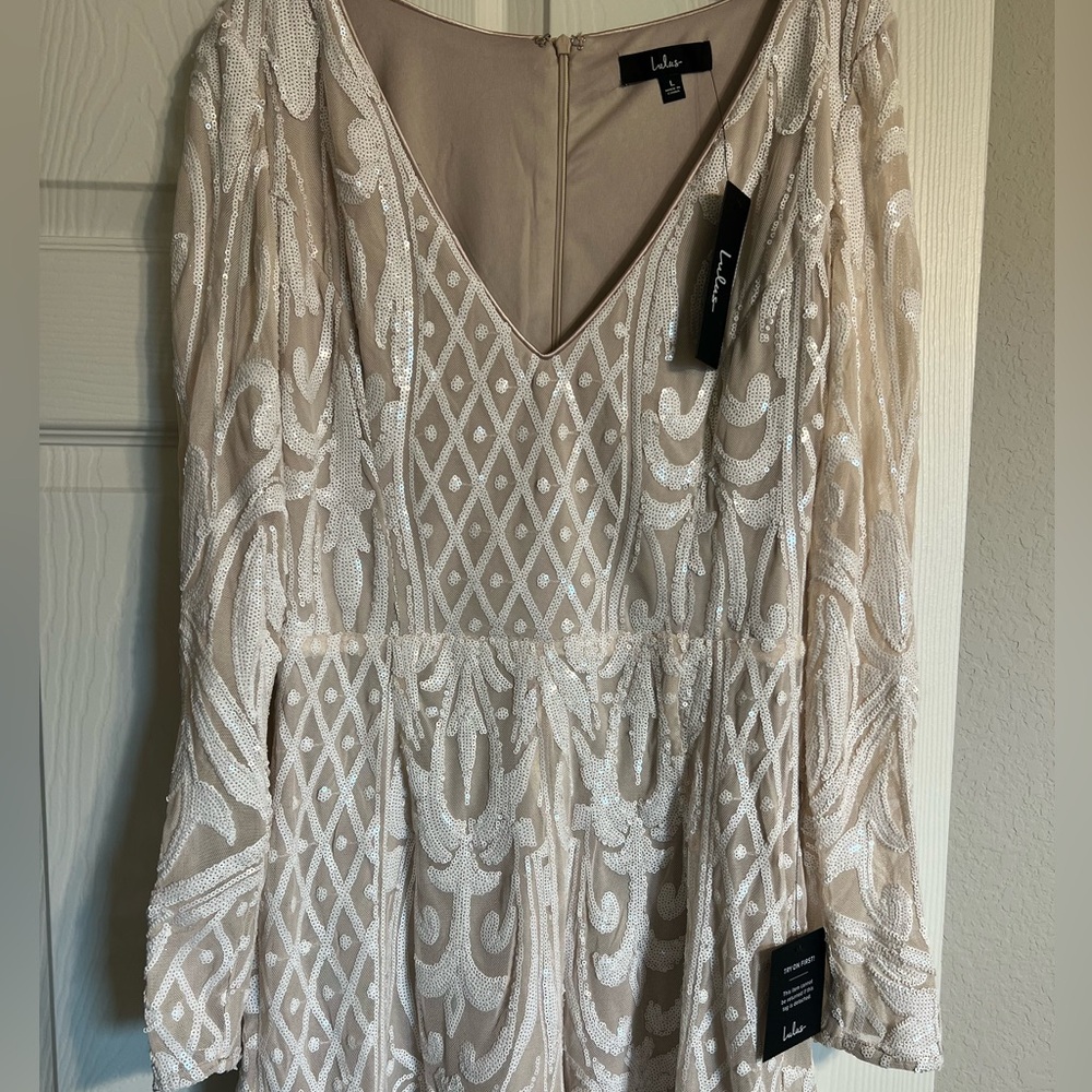 Lulus long sleeve sequin romper
